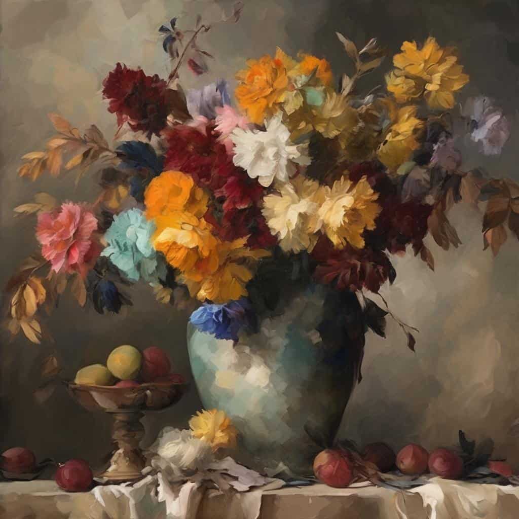 ρέπλικα λουλουδιών σε βάζο, Πίνακας Τέχνης της εικονογράφησης, γνώση και ιστορίες με εικόνες.